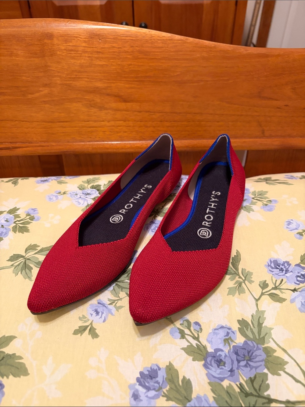 Rothy's The Point Red Knit Flats